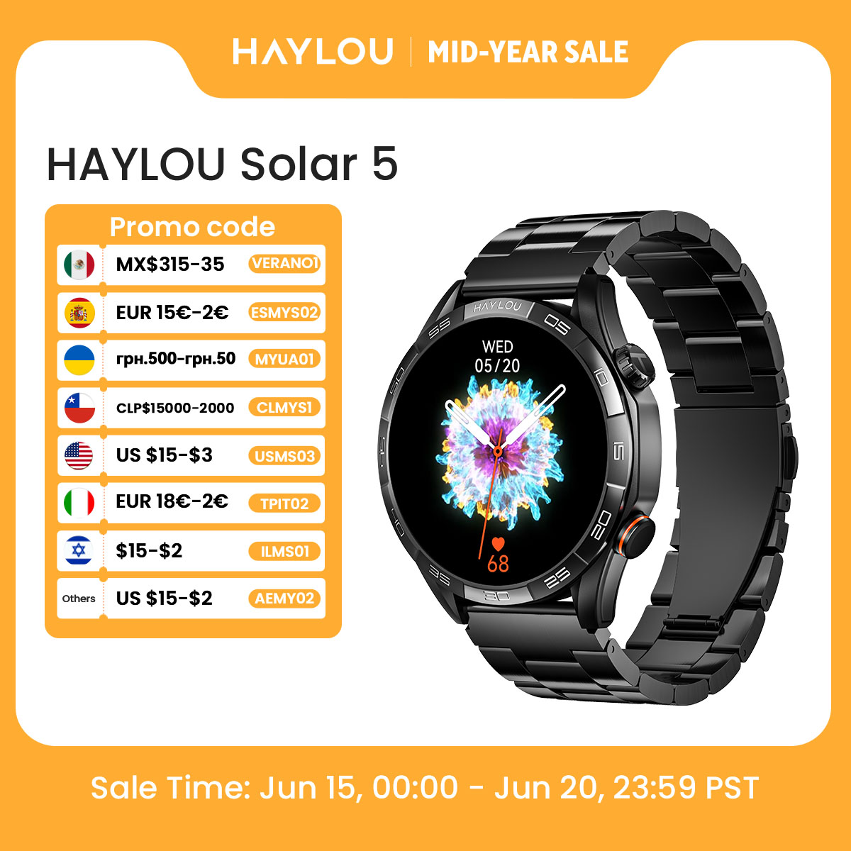 Watch Esim - HAYLOU Solar 5 Voice Calling Smartwatch