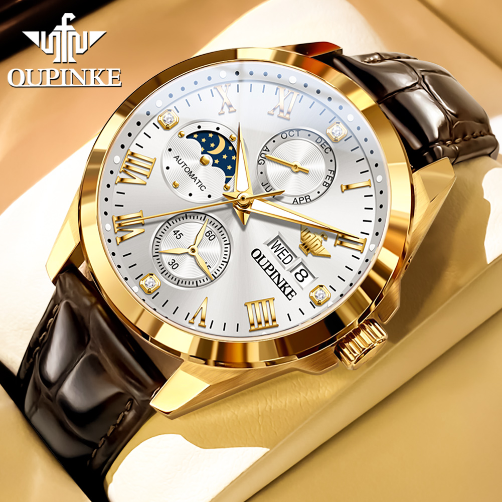 Anti-Magnetic Watch - OUPINKE Men's Watches Casual Fashion Leather