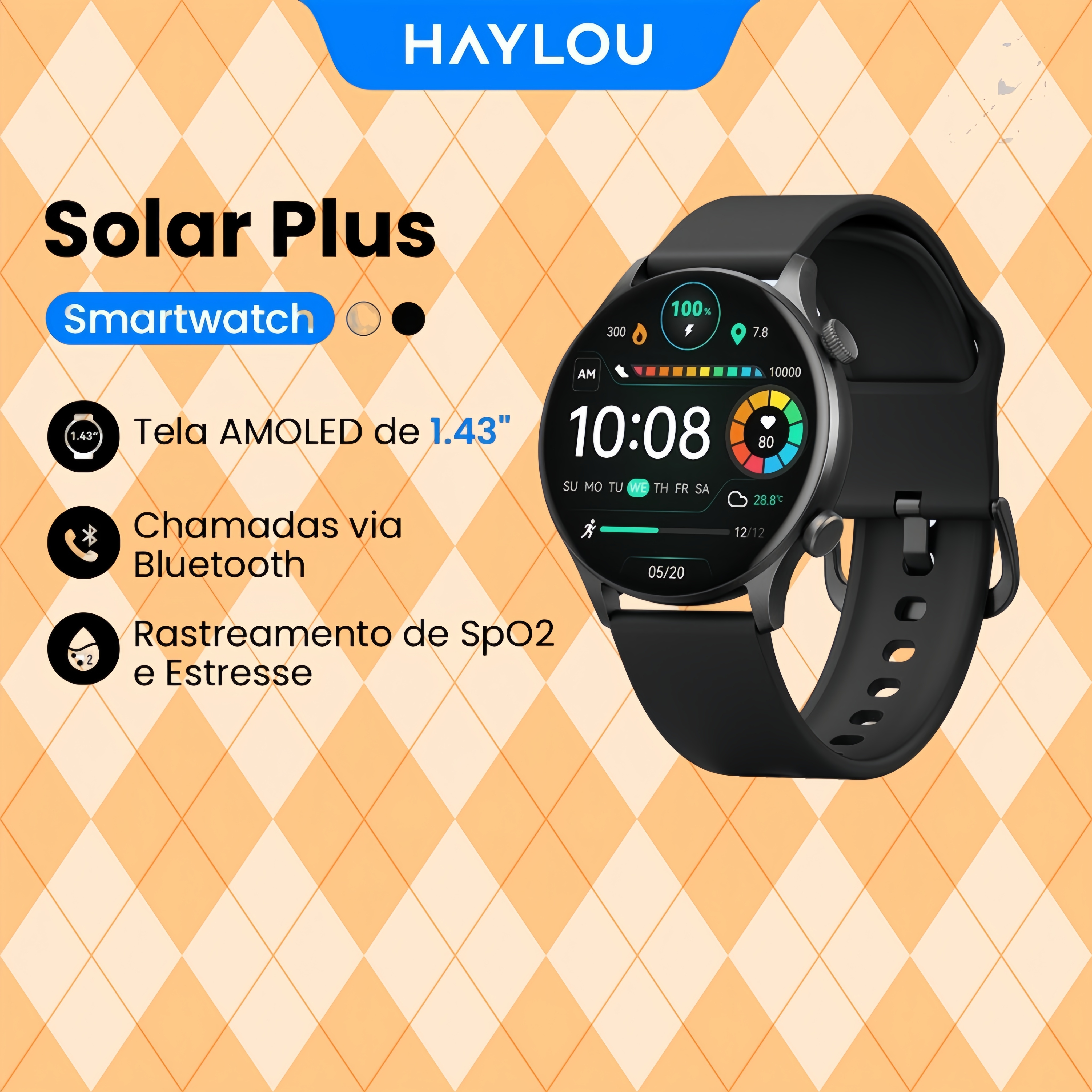 Watch Esim - HAYLOU Solar Plus Smart Watch 1.43