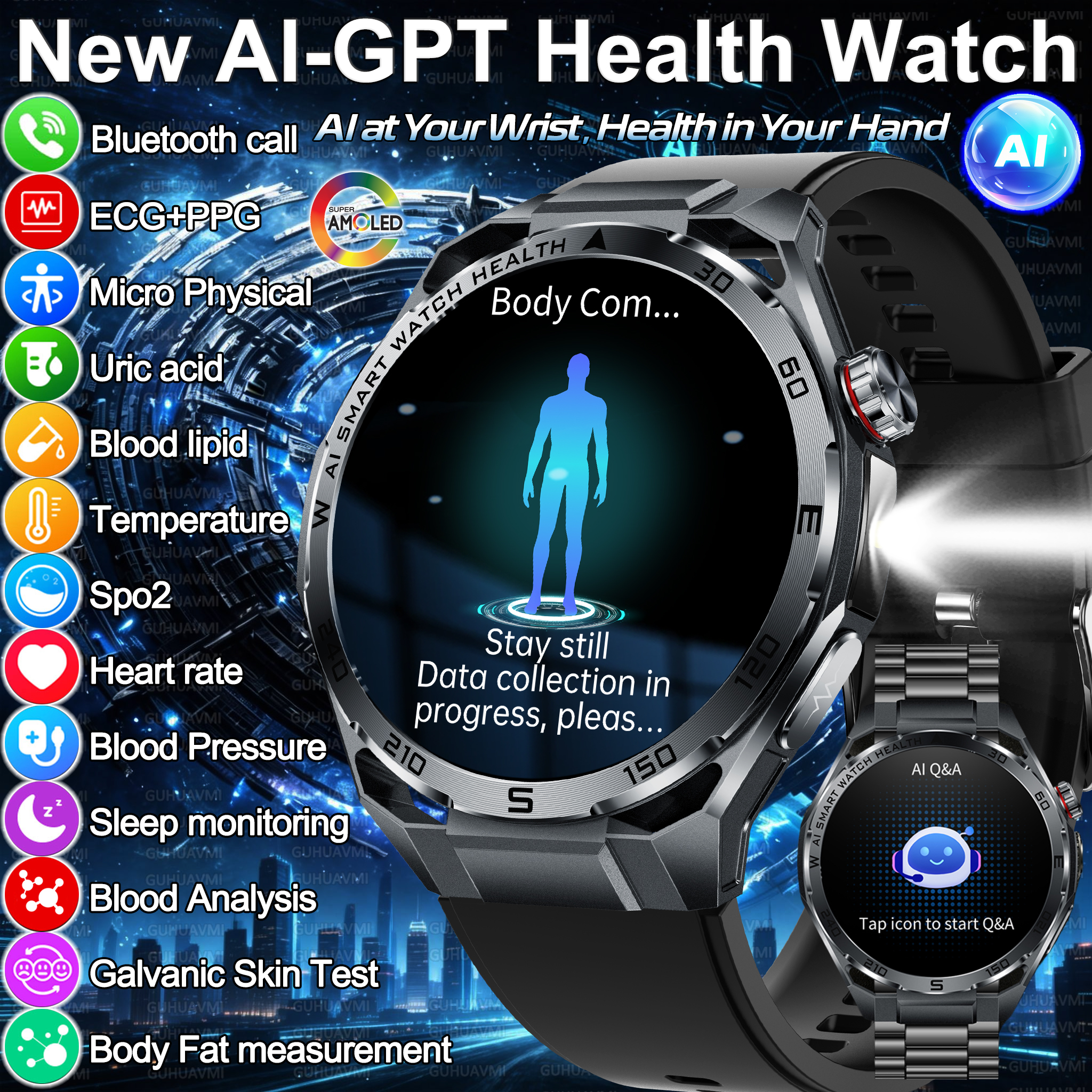 2026 New Body Fat AI Analysis  - огляд і ціна Smartwatch Health Watches For Women