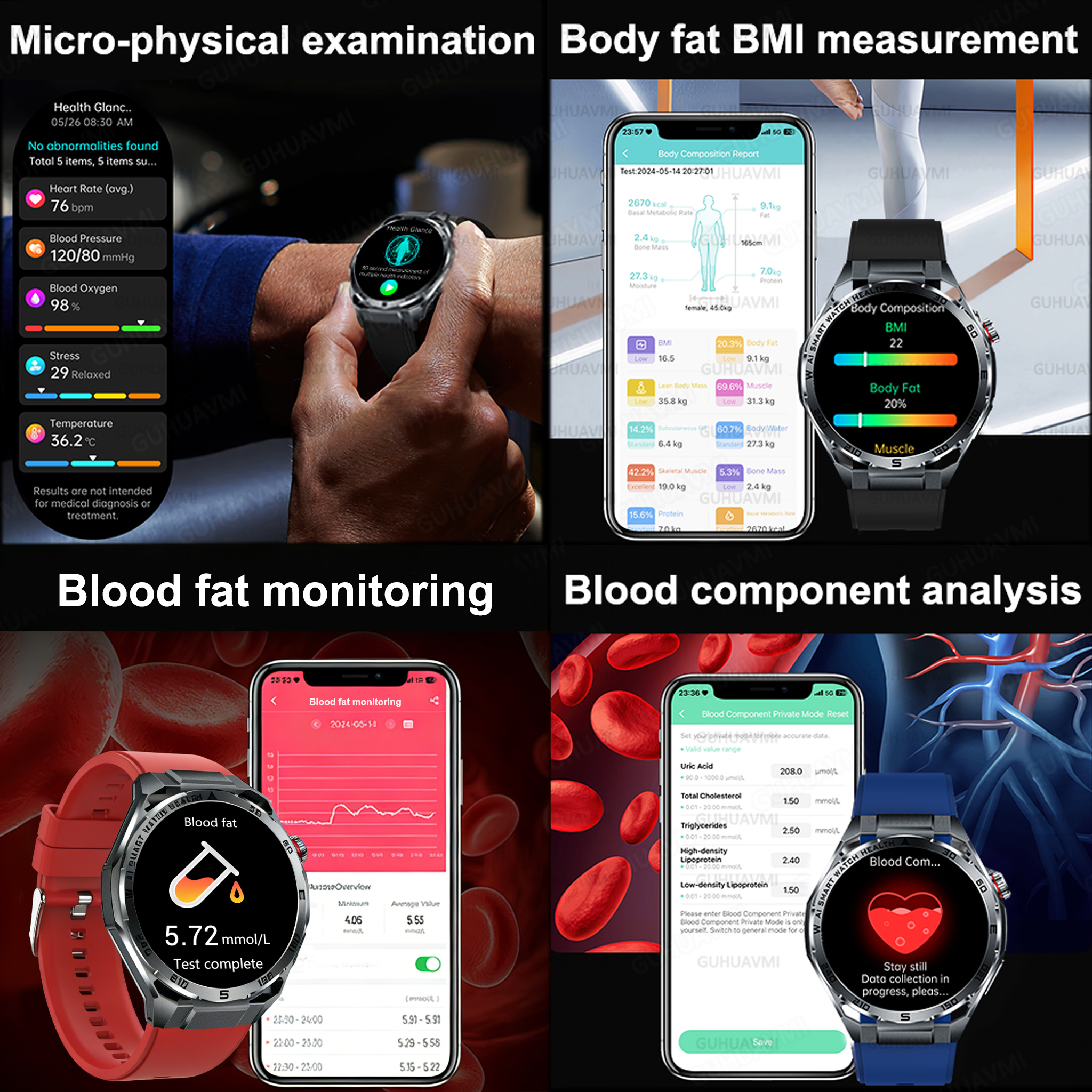 2026 New Body Fat AI Analysis  - огляд і ціна Smartwatch Health Watches For Women