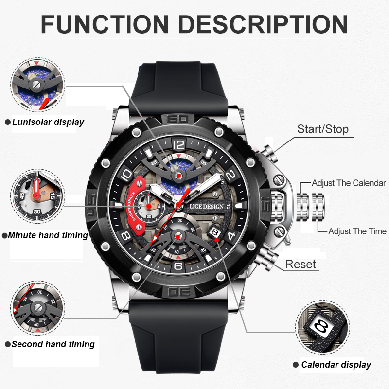 LIGE Top Brand Luxury Men Watc - огляд і ціна Smartwatch Luxury Watches For Men