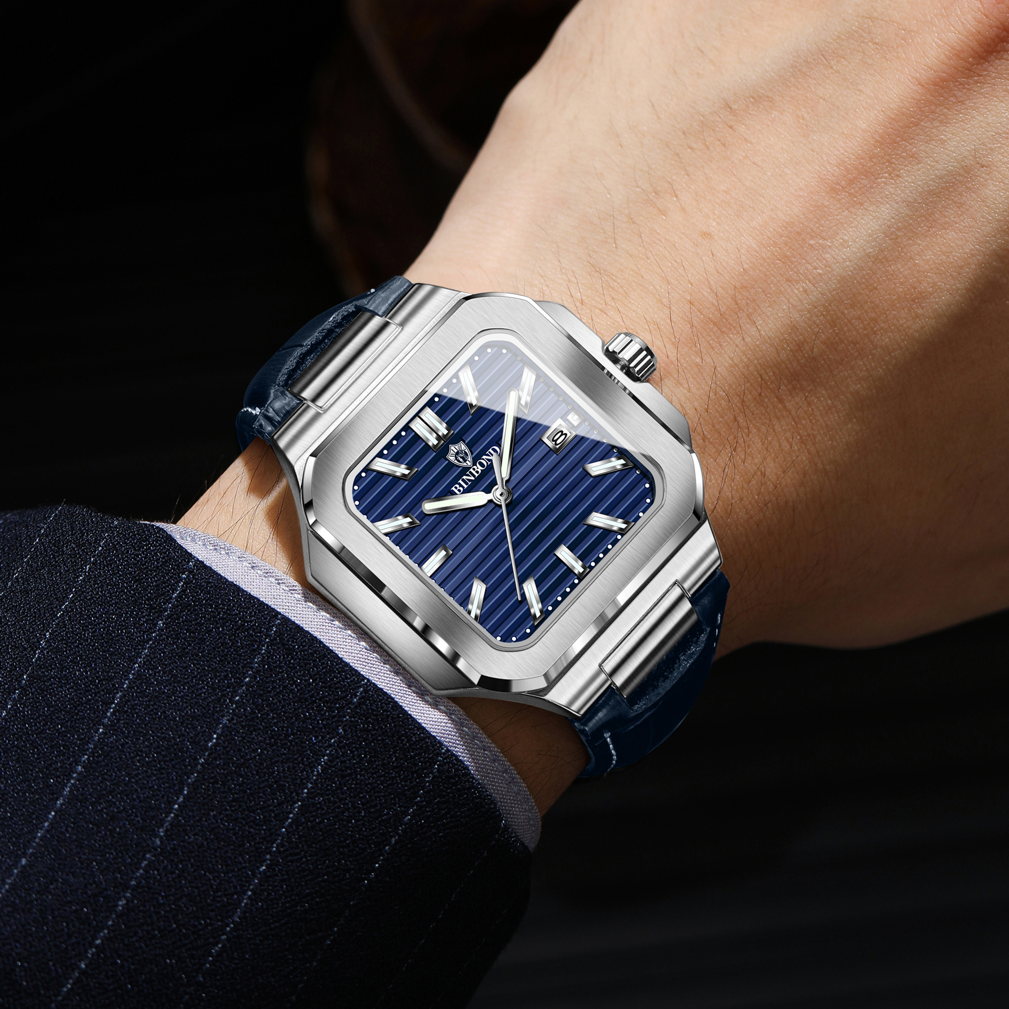 BINBOND  square quartz wristwa - огляд і ціна Smartwatch Luxury Watches For Men