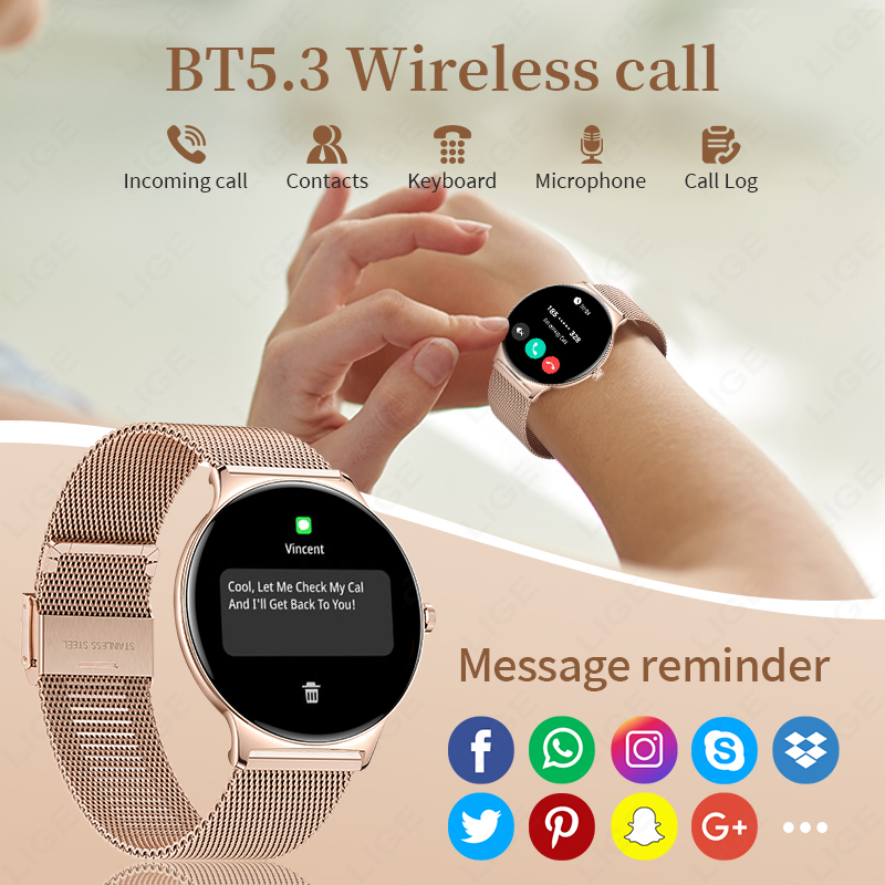 LIGE New Ultra Thin Smart Watc - огляд і ціна Smartwatch Health Watches For Women
