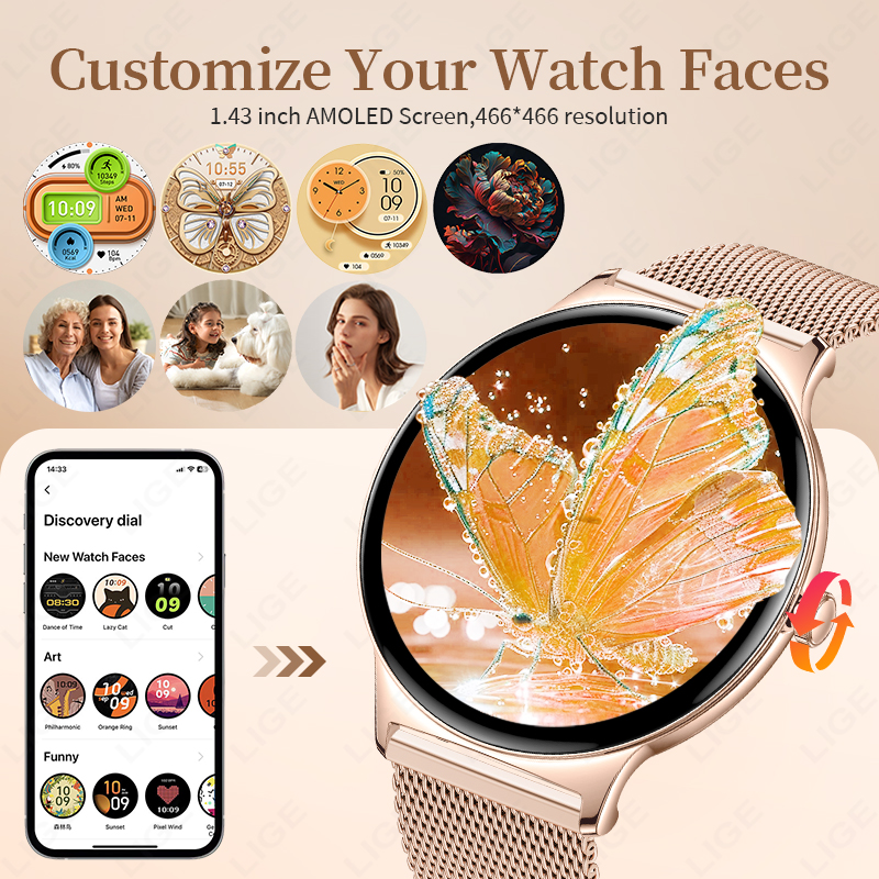 LIGE New Ultra Thin Smart Watc - огляд і ціна Smartwatch Health Watches For Women