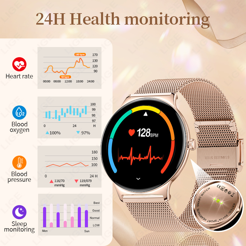LIGE New Ultra Thin Smart Watc - огляд і ціна Smartwatch Health Watches For Women
