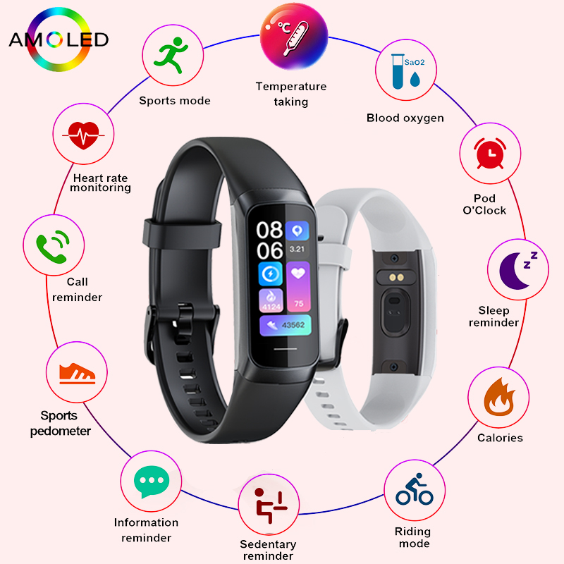 LIGE 1.1 Inch Amoled Heart Rat - огляд і ціна Smartwatch Health Watches For Women