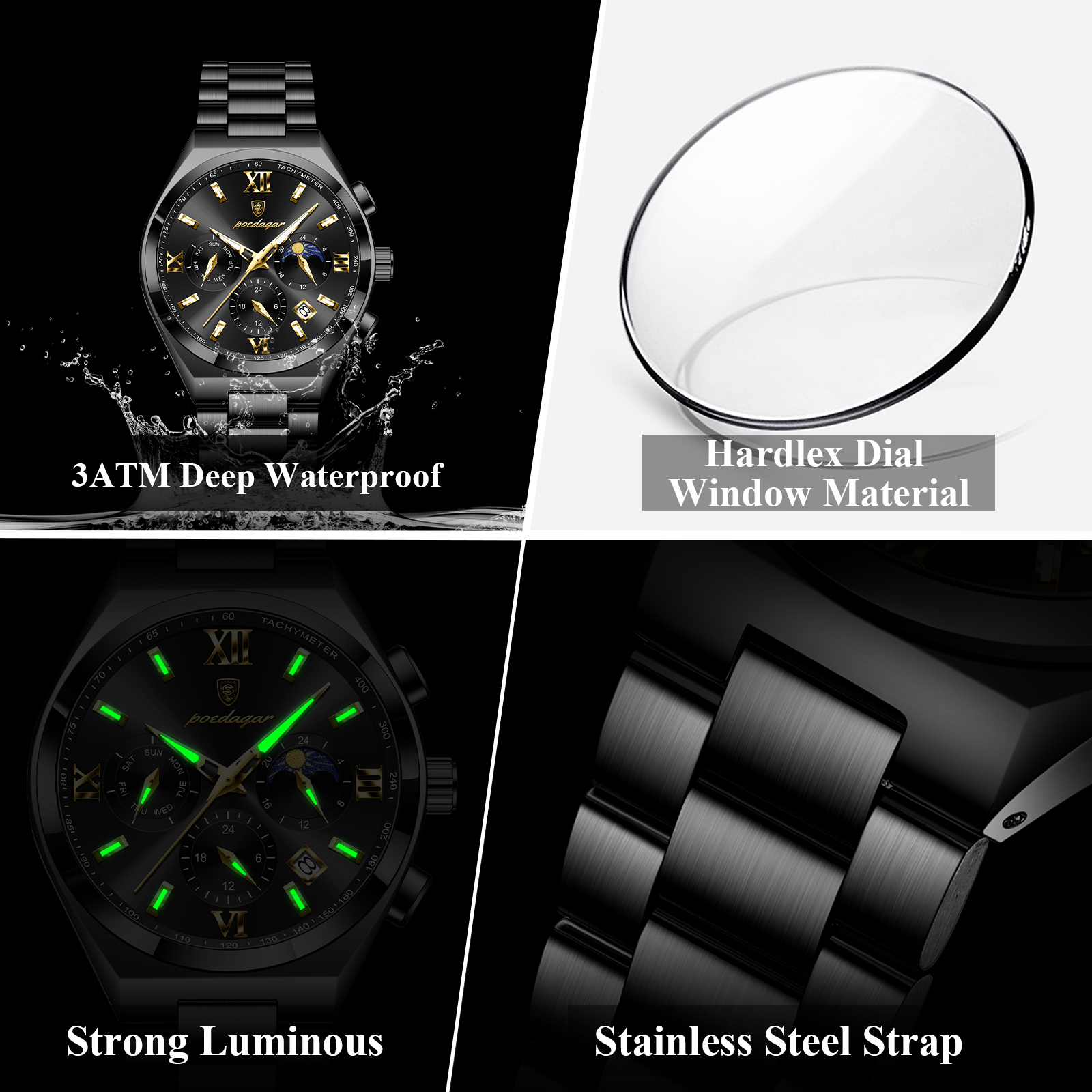 POEDAGAR Fashion Luxury Man Wr - огляд і ціна Smartwatch Luxury Watches For Men