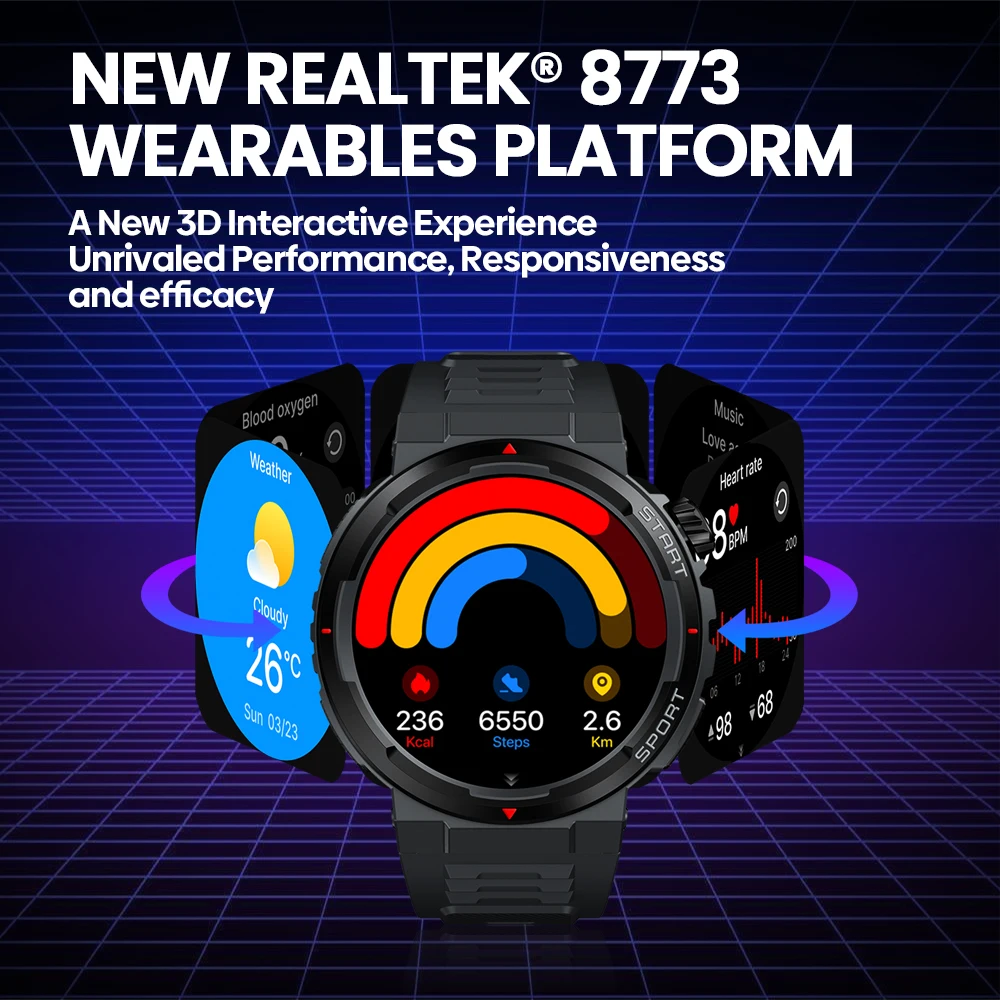 New Zeblaze Ares 3 Plus 1.43'' - огляд і ціна Smartwatch Health Watches