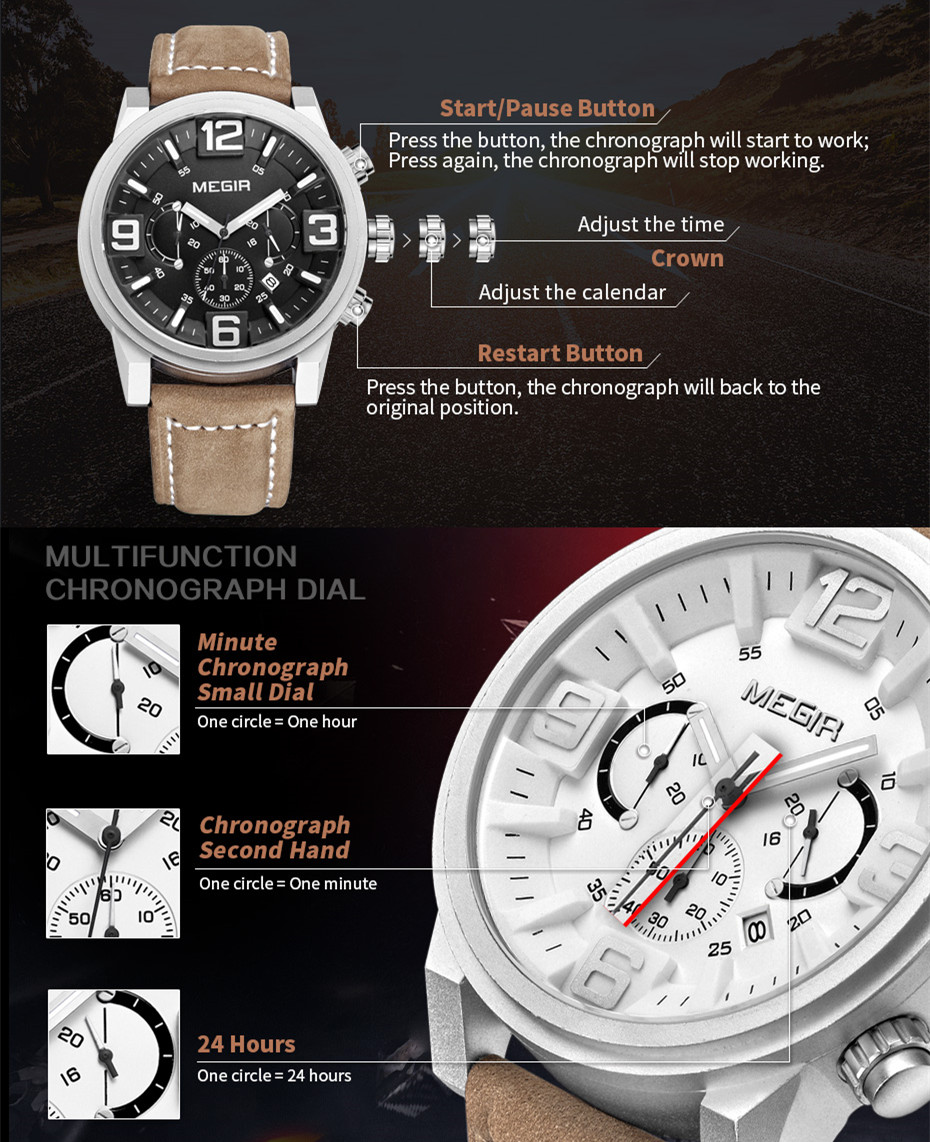 MEGIR Multi-function Business  - огляд і ціна Smartwatch Imported Watches For Men